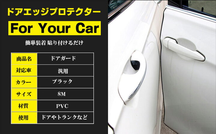 楽天市場 車ドアエッジプロテクター 車用ドアガード 目立ちません 壁や隣の車への衝突防止 超ロング8ｍ キズ防止 両面テープ付 貼り付けるだけの簡単装着 Lp Cit8m 送料無料 ライフパワーショップ楽天市場店