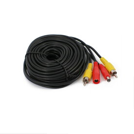 10m延長ケーブル 車載カメラ モニター及び防犯カメラ用 映像(RCA)＋電源 オスRCA端子 DC電源端子オス+メス LP-CB010M 送料無料