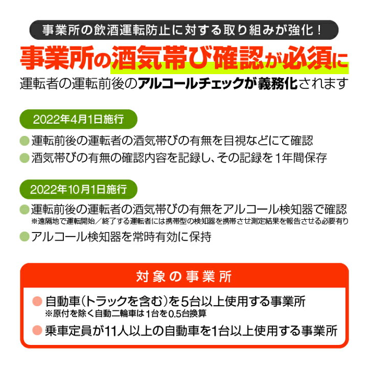 楽天市場 3月下旬頃入荷予定 アルコールチェッカー 秒で測定終了 飲酒運転 酒気帯び運転対策 Lp Atst6387 送料無料 ライフパワーショップ楽天市場店