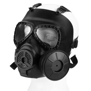 ガスマスク型ゴーグル 曇り防止ファン内蔵 フルフェイス クッション付 サバイバルゲームやパーティなどに LP-M040
