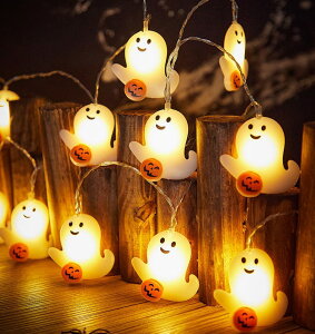 ハロウィン電飾り 5m 20球 ソーラー式/電池 カボチャ 幽霊 LEDイルミネーション 飾りライト ライト ledライト パーティ 祭りの雰囲気 ソーラーライト ガーデンライト 屋外 自動点灯 防水 ガーデ