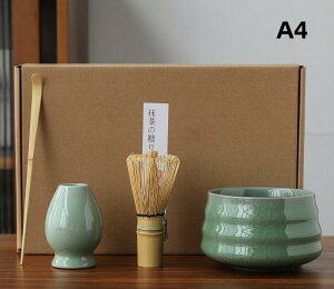 茶道具 4点セット お抹茶セット 茶筅(茶筌)竹製 茶杓 茶筅立て セラミック 抹茶碗 陶器 茶筅休め 抹茶点て 茶道ツール 日本伝統 和風 シンプル道具 手作り 茶道用品
