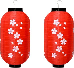提灯 お盆 提灯 長提灯 シルクちょうちん さくら提灯 2個セット 燈籠 和風提灯 防水 折りたたみ式 飾り付け ペーパーランタン お盆飾り イベント お祭り 掛け物 春 誕生日/結婚式/出店/DIY絵画