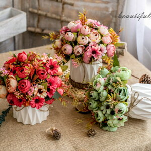 造花 室内用ブーケ 枯れないお花 手作りフラワーアレンジメント リアルなアートフラワーギフト 撮影 鉢植え 開店祝い 新築祝い 誕生日祝い オフィス 雰囲気づくり バレンタインデー 最適来