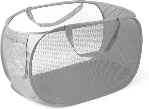 「1」洗濯かご 折りたたみ ランドリーバスケット メッシュ 洗濯カゴ 折り畳み式 横型 洗濯ボックス 大容量 ランドリーバッグ 洗濯物入れ 脱衣かご スリム 自立 軽量 おしゃれ おもちゃ収納