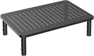 「1」モニター台 スタンド 机上タック 高さ調整可能 滑り止め パソコンスタンド 卓上収納 文具収納 姿勢改善 有孔ボード 工具不要 耐荷重20KG