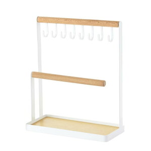 ジュエリー収納 鍵置き アクセサリースタンド キーフックスタンド ネックレス収納ホルダー キー(鍵)指輪イヤリング・ブレスレット・バングル・腕時計 収納ラック トレイ 木製 ディスプ