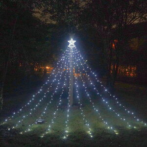 イルミネーション 屋外 おしゃれ ソーラー ライト きらきら クリスマス led 防水 9本 350球 8点灯種類 ドレープライト 店舗 家庭 星モチーフ リモコン付 タイマー機能 飾り 星モチーフ ツリー