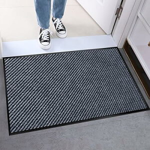 玄関マット 屋外 泥落とし 滑り止め 泥落としマット 耐磨耗性 室内 業務用 家庭用 速乾 吸水 無地 オフィス お店(90*150cm, グレー)