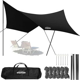 防水タープ 5mx5m ヘキサタープ ポール付き いつかのタープ 3000mm耐水圧 大型 難燃 焚き火可 テントとの取り組み可能 UV加工済 遮熱 遮光 キャンプ用品 アウトドア 収納袋付き