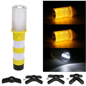 「1」LED警告灯 非常信号灯 2本セット 高輝度 3つの点灯モード 懐中電灯 追突 誘導灯 事故防止 T スタンド付き 専用収納ケース付き 交通整理 駐車場 軽量 合図灯 赤色灯 取り外し可能なマグネ
