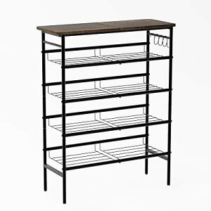 シューズラック 下駄箱 靴箱 スリム おしゃれ 靴 箱 収納 玄関収納 木製 防水 靴棚 省スペース 組み立て簡単 通気性 高さ90cm ブラウン