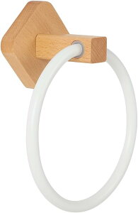 タオル掛け 洗面所 タオルリング 強力粘着 穴開け不要 タオルハンガー 木製 アンティーク タオルホルダー バスタオル掛け 壁掛け おしゃれ トイレ キッチン バスルーム アクセサリー お風呂