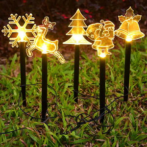 【在庫一掃 今だけ特価!】5柄セット クリスマス 飾り ソーラーライト 埋め込みライト 屋外ガーデンデコレーションライト イルミネーションライト 庭園灯 芝生ランプ 自動点灯 芝生 庭 風
