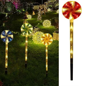 【ポイント - !】キャンディ ライト屋外 ソーラーライト クラシック ロリポップ ライト 4本 埋め込み式 クリスマス デコレーション 屋外 装飾 クリスマス 芝生ランプ 庭ライト 庭 ガーデン ベ