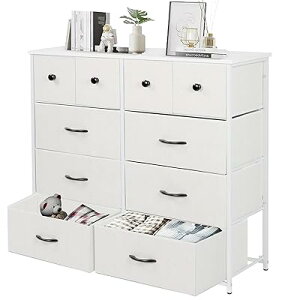 チェスト タンス 収納チェスト 洋服収納 リビング 収納 大容量 4段10杯 100*30*98cm 箪笥 衣類収納 引き出し付き おしゃれ 収納ケース 木製天板 組立簡単 AG-CTG02 (4段10杯 白+白)