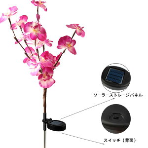 ソーラーフラワーライト 埋込型花ライト ガーデンライト ソーラーライト 埋め込み式 LEDライト 屋外 歩道 庭 飾り 防水 2本