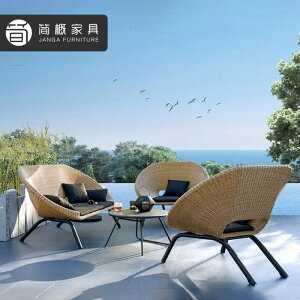 レジャーの庭籐の椅子ソファテラスガーデンの3点セット屋外の別荘ペンションバルコニー小さなテーブル屋外のテーブルと椅子