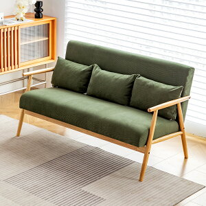 北欧の無垢材のソファの小さい坪型のレジャーの布芸の応接間はシンプルな三人二人の日本式の原木の風の極めてです