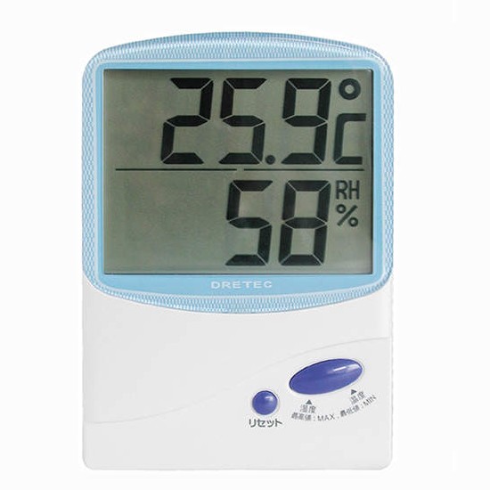 大画面表示 ドリテック デジタル温湿度計 人気ブランド多数対象 -10～50℃ お得 O-206BL