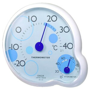 クレセル 温湿度計 ripple （ブルー） CR-140B （-20〜40℃）
