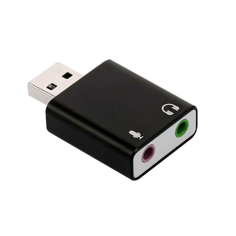 USB外付けサウンドカード 豪華 USB⇔オーディオ変換アダプタ 楽天 3.5mmミニジャック ヘッドホン出力 マイク入力対応 オーディオインターフェイス LST-PFUOS15015 5.1ch 3Dサラウンド対応 小型軽量