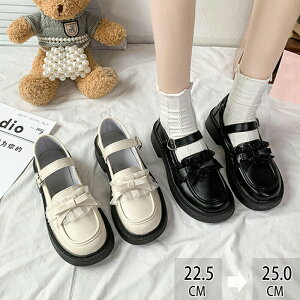 ローファー ロリータシューズ フォーマル靴 パンプス ストラップシューズ レディース 女の子 学生 蝶結び ヒールアップ 厚底 PUレザー お嬢様風 美脚 おしゃれ 通勤 通学 おでこシューズ パ