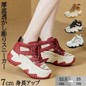 厚底透かし彫りスニーカー レディース 7cm身長アップ スポーツサンダル 軽量 美脚 中空彫刻デザイン 幅広 履き心地 歩きやすい スリッポン ダッドスニーカー 春夏 通勤 通学 普段使い 22.5~25cm 疲れない 歩きやすい 紐なしスニーカー メッシュ 滑り止め カジュアル 女性用