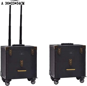 コスメ収納ボックス メイクアップケース スーツケース型 超軽量 キャスター付き 防湿 耐久性 化粧品収納 旅行用
