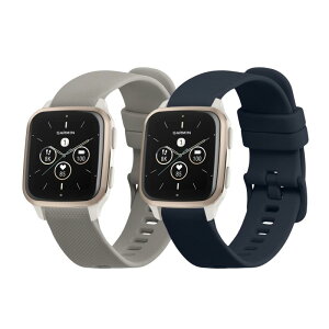 kwmobile 2x �����o���h Garmin Venu Sq 2 Music/Sq 2 / Vivoactive 6 / Vivoactive 5�Ή� �x���g - �V���R���o���h �\�t�g TPU �ϋv�� ���F/�O���[