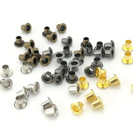 人形用 ドール服の材料 ドールくつの材料 レザークラフトの材料 極小 內径(穴径)1mm ミニ ハトメ 真鍮 DIY工芸品 ブロンズ 合計400色を混ぜた4色