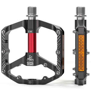 自転車 ペダル フラットペダル 高回転性能 シールドベアリング×3 リフレクター付き 滑り止め 幅広 ロードバイク クロスバイク mtb ママチャリ (KO-331)