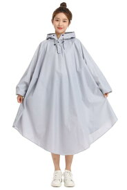 [BUQIREN] レインコート 自転車 レインポンチョ 大きいサイズ 通学 レディース メンズ 大きめ ロング リュック 透明バイザー 防水 雨具 雨カッパ キャンプ 携帯 通勤 ママ 保育園の送迎 袖あり