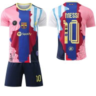 サッカーユニフォーム 10番デザイン 3点セット キッズ用 大人用 半袖Tシャツ 上下セット ソックス付き ス…