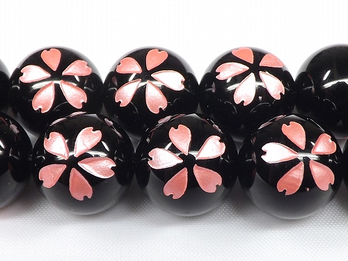 最安値に挑戦 ピンク オニキス 上質 桜彫り 8ｍｍ 一粒売り パワーストーン 天然石卸 予約 ビーズ素材 パーツ 天然石