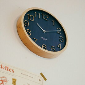 壁掛け時計 電波 おしゃれ 電波時計 時計 壁掛け 北欧 掛け時計 Plock プロック CL-2940 木製 ナチュラル インテリア ウォールクロック デザイナーズ オシャレ 見やすい シンプル リビング ダイニング 青 ブルー モダン インターフォルム