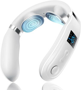 【送料無料】ネックケア 首 肩 リラクゼーション器 加温 静音 軽量 首元リフレッシュ ネックリラックス ホットケア USB充電式 コードレス 10種類のモード 16段階の強度調整 液晶ディスプレイ