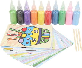 砂のアートキット 砂のアートのおもちゃ アートペインティングカード 子供たちの砂の絵のおもちゃ 色付きの砂のアートキット色学習3歳以上の教育玩具