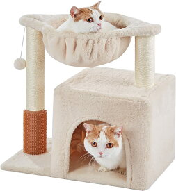 キャットタワー ねこタワー ハンモック キャットハンモック キャットタワーハンモック 猫おもちゃ 猫のおもちゃ (ベージュ)