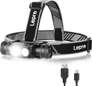 �w�b�h���C�g �[�d�� LED �w�b�h�����v �����P�x led�w�b�h���C�g �ނ� �o�R �y600-1000���[����/�������Ԍ�/6�_�����[�h/���p�_��14.5����/IP65�h�o�h��/�A���~����/�y��/180°�p�x������/USB-C�P�[
