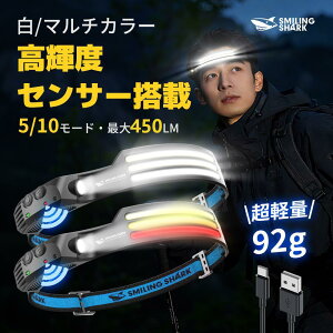 �w�b�h���C�g�ySmilingShark�����X�z�[�d�� LED ��Ɨp �y�� �o�R �����v ���P�x usb �����ԓ_�� ��� ���邢 3���[�h �Z���T�[�_�� �R���p�N�g IPX4�h�� �h�o �h�ЃO�b�Y ��d �A�E�g�h�A �L����