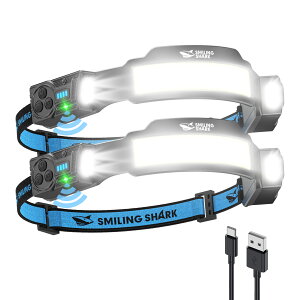 Voꁚ Smiling Shark wbhCg TS-4 PxCOBCg*4 ߂ȏWCg Px Type-C[d LEDwbhv  5[h _ 270°Lp lZT[ 300° 8ԘAgp IPX4 h