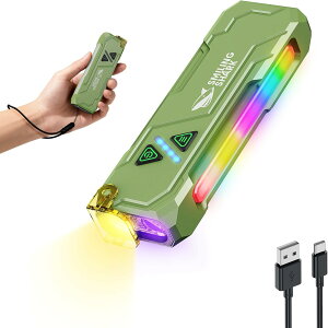 Smiling Shark LED�����d�� ML01 �y���@�\�E�����P�x�E�}���`�J���[�z���̓n���f�B���C�g 15�Ɩ����[�h COB RGB���F UV���C�g �A���~�� USB�[�d�� �}�O�l�b�g �N���b�v�t�� �y�� ���^ �R���p�N�g ���F