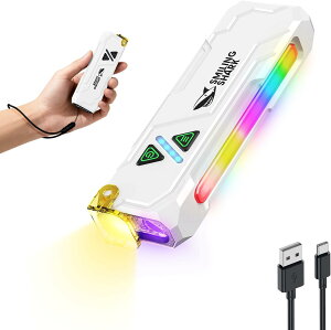 Smiling Shark LED�����d�� ML01 �y���@�\�E�����P�x�E�}���`�J���[�z���̓n���f�B���C�g 15�Ɩ����[�h COB RGB���F UV���C�g �A���~�� USB�[�d�� �}�O�l�b�g �N���b�v�t�� �y�� ���^ �R���p�N�g ���F