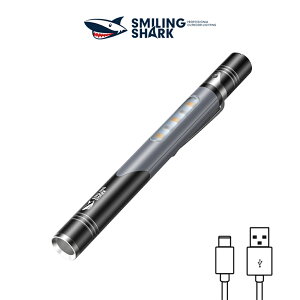 �y���[�I�z2026�V�o�� LED �y�����C�g �y���^ �����d�� ���P�x SmilingShark�����XGZ-5101 ���y��22g 4���[�h 120lm XPG SOS �[�d�� �N���b�v�t �g�ѕ֗� ���^ ���ϋv�n���f�B���C�g ��� �����d����U�� 