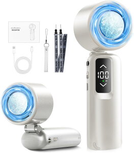 【無料配送】ハンディファン 冷却プレート 携帯扇風機 -20℃瞬間冷却 首掛け/手持ち/卓上3WAY 手持ち扇風機 100段階風量調節 小型 ハンディ扇風機 強力送風 6000mAh大容量 長時間稼働 Type-C充電式