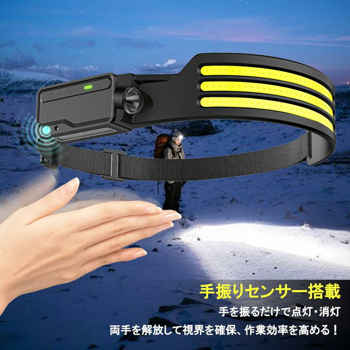 楽天市場】【無料配送】ヘッドライト 充電式 LED ヘッドランプ 