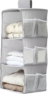 吊り下げ収納 衣類ラック クローゼット 3段式 水洗い可能 防湿防カビ 取り付け簡単 下着 靴下 帽子 収納 インストール不要