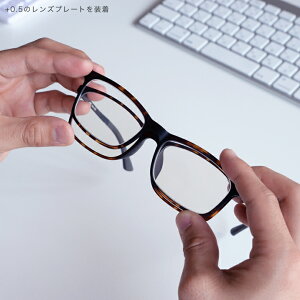 これ1本で0.5も1.0も レンズ交換式 偏光 サングラス 老眼鏡 度数調整 0.5 1.0 アイウェアエア アドオン ベッコウ おしゃれ 男性 メンズ ブルーライトカット PCレンズ ウェリントン 父の日 プレゼ