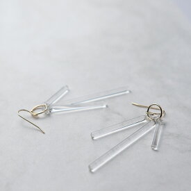 【リボンラッピング済み】 ピアス イヤリング HARIO lwf カナデ ハリオ アクセサリー ランプワークファクトリー ジュエリー シンプル 女性 プレゼント 真鍮 ゴールドメッキ ハンドメイド ガラス ゴールド 大振り 揺れる